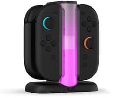 Charging Station - Geschikt voor Nintendo Switch 2 - Oplaadstation voor 4 Joy-Cons - Docking Station - Magnetisch - Inclusief USB-C Kabel - RGB Verlichting - LED-Indicator - Zwart