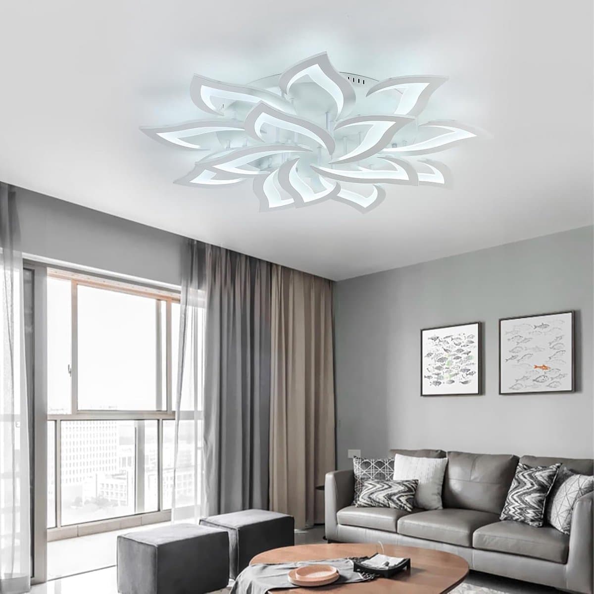 Dimbare LED Plafondlamp in Bloemvorm met Afstandsbediening - Warm tot Koud Licht — afbeelding 1