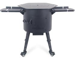 Buitenkeuken Oven - Vuurkachel Kazan - Authentiek Koken - Gepoedercoat Staal - Ø 40 cm - Zwart