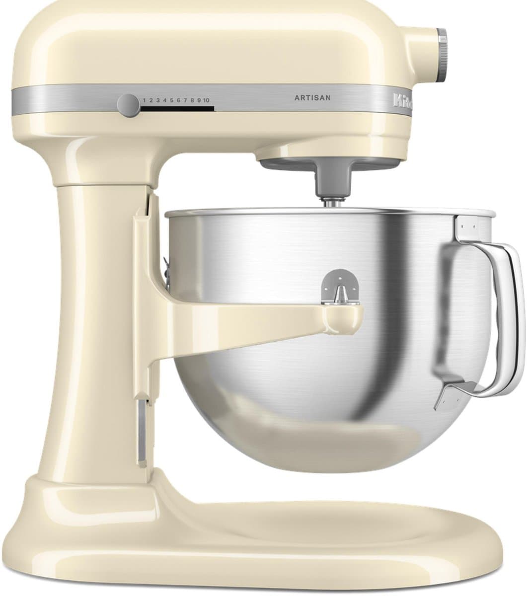 KitchenAid keukenmachine - Artisan - In hoogte verstelbare kom - 375 W - 11 snelheden - 3 RVS accessoires - 6,6L - Amandelwit — afbeelding 1