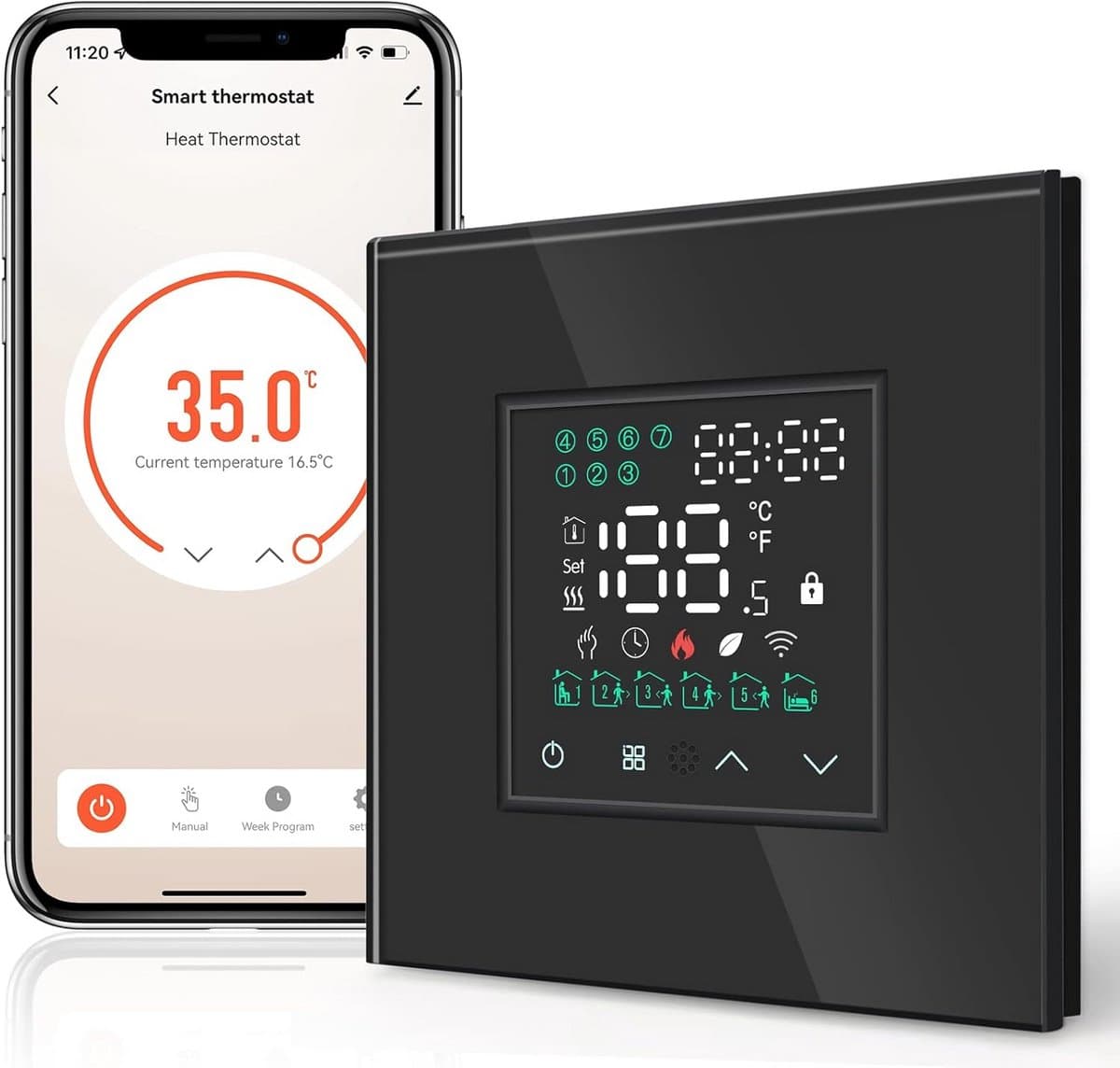 Slimme Wifi Kamerthermostaat voor Verwarming en Vloerverwarming - Programmeerbare Temperatuurregeling — afbeelding 1