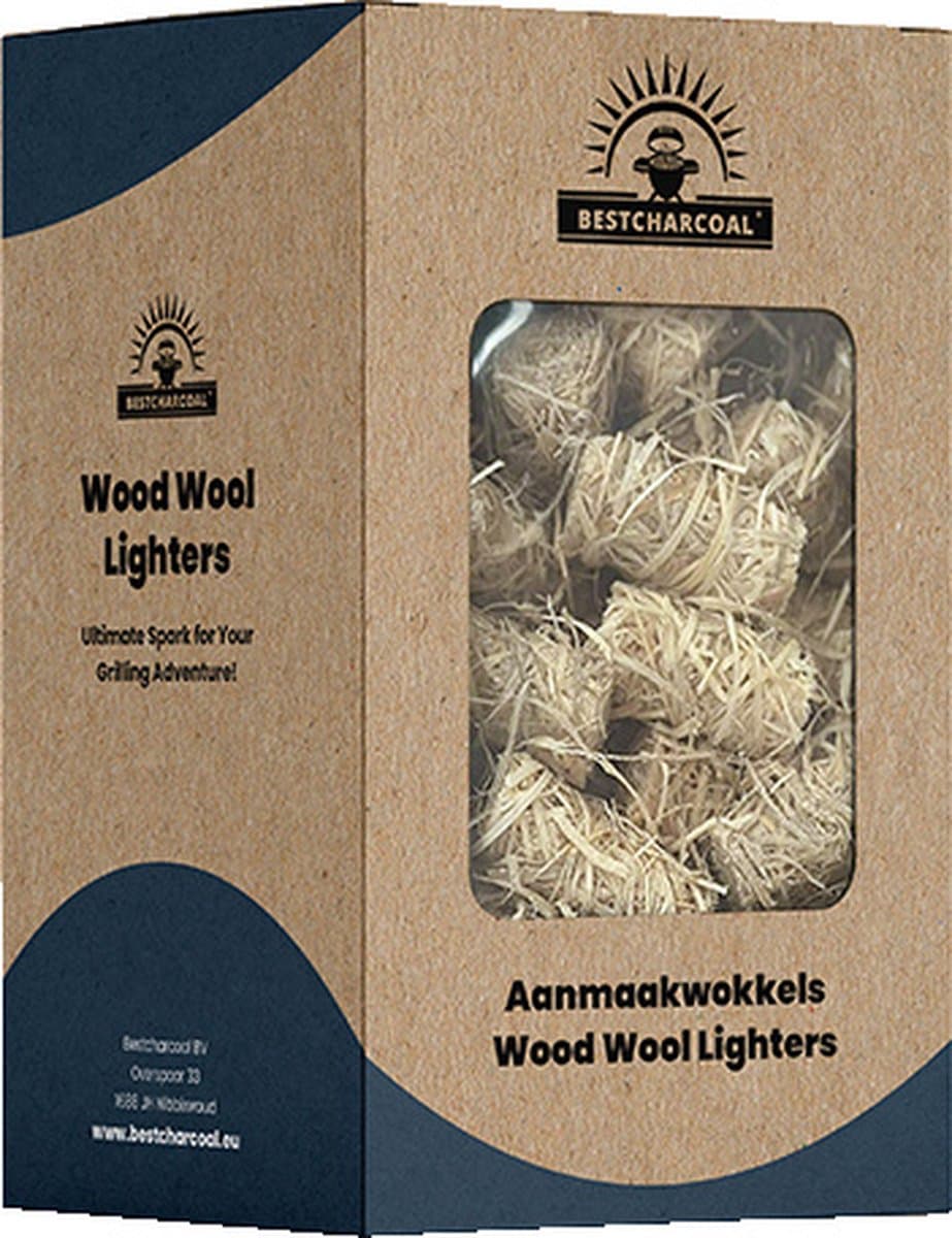Bestcharcoal Aanmaakwokkels Voor Bbq Houtskool 1 Zak Van 1 Kg — afbeelding 1