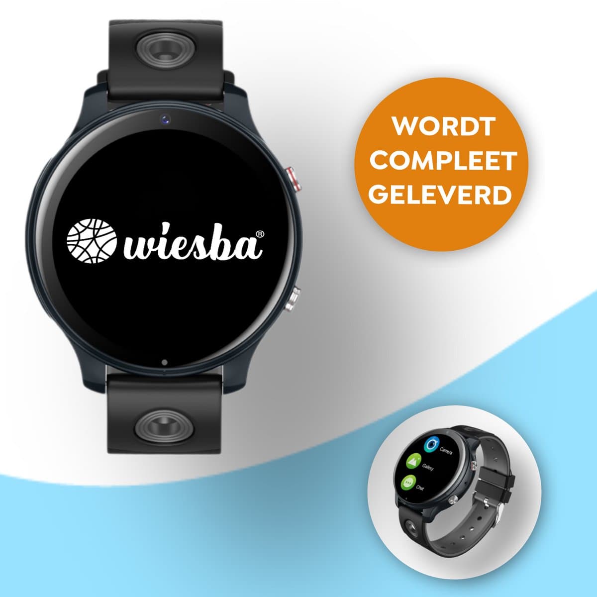 Wiesba WB56 - GPS horloge kind | 4G kinder smartwatch | Wiesba WB56 | Kinderhorloge met GPS | SOS horloge kind | Videobellen horloge kind | GPS tracker horloge kinderen | Smartwatch kinderen waterproof | Kinderhorloge schoolmodus — afbeelding 1
