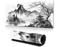 Gaming muismat - muismat xxl - muismat - Muismat in inkttekeningstijl - Antislip rubberen muismat - Natuurlijk rubber - 30×80×0,3 cm - Inktwas