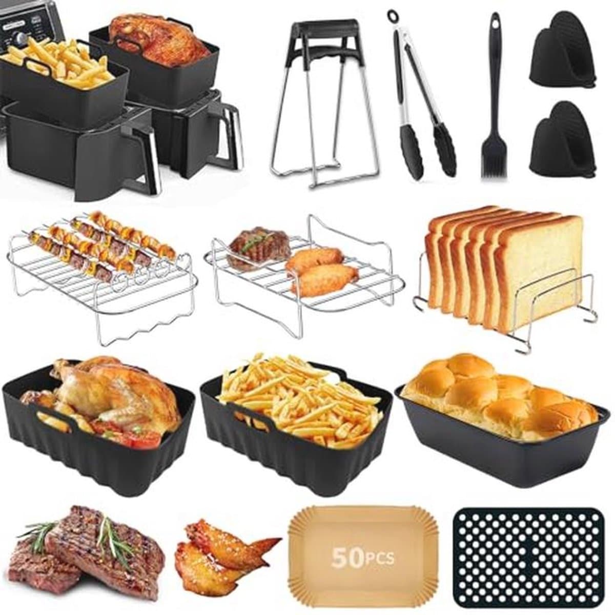 Airfryer Accessoires voor 7.6L-9.5L Heteluchtfriteuses - Silicone Vorm — afbeelding 1