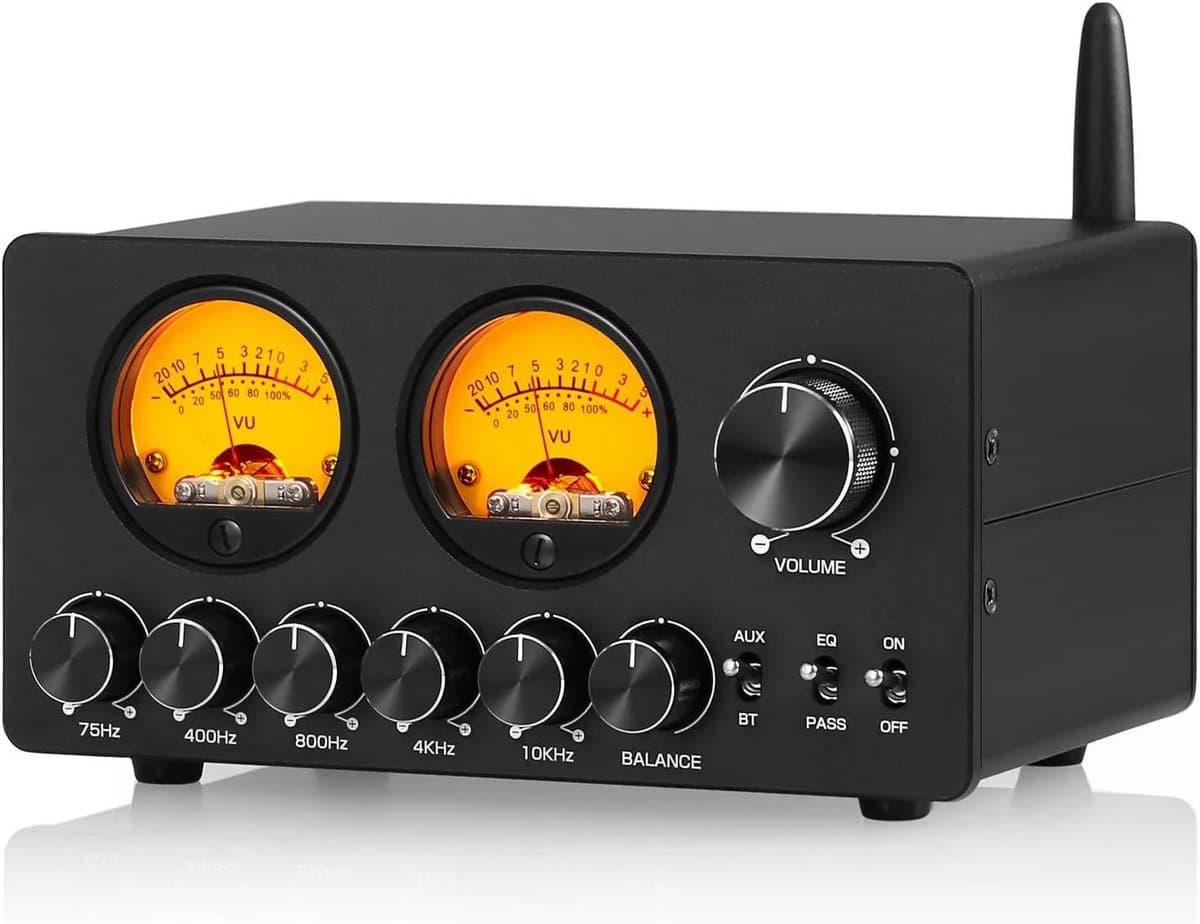 5-Bands Audio Equalizer met Bluetooth & VU-Meter | Voorversterker voor Hifi, Stereo en Computer — afbeelding 1