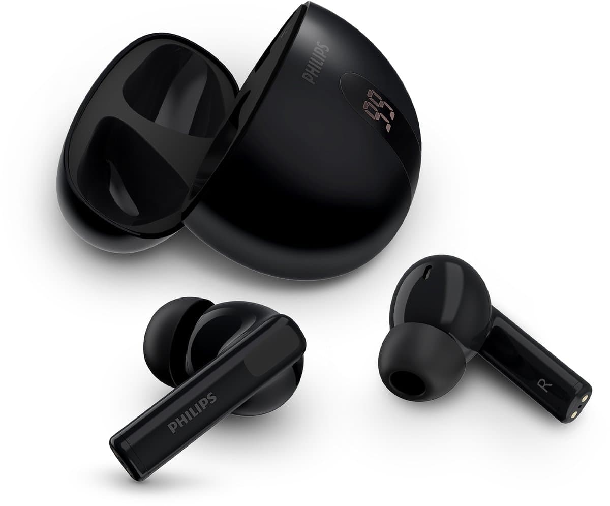 PHILIPS TAT2520BK - TWS oordopjes met display - ANC - IPX4 - multipoint - aanraakbediening - 20 uur afspeeltijd - Werkt met app - Zwart — afbeelding 1
