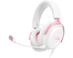 HyperX Cloud III Gaming Headset - PC, PS5, Xbox Series X|S - Nintendo, Steamdeck - (White/Pink)