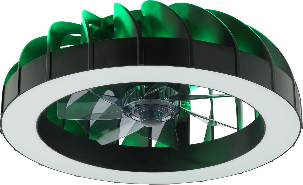 Brilliant Fanora - Plafondventilator - Met verlichting - LED 30W - 2700K-6500K - Dimbaar - Zwart - Zeer stil — afbeelding 1