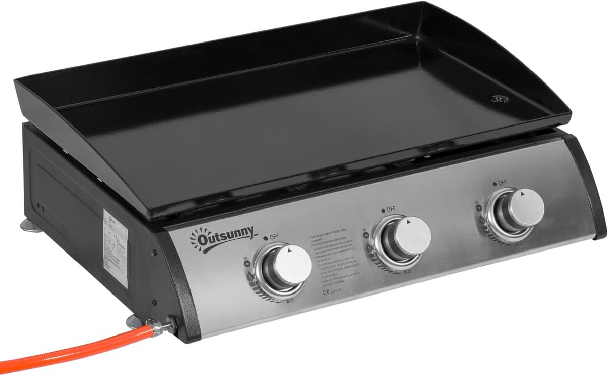 Outsunny-Gasgrill-roestvrij staal-62x46x21cm-Geld — afbeelding 1