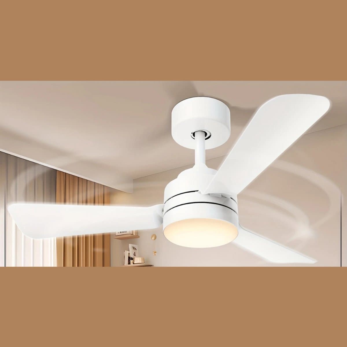 Bovista Plafondventilator - Met Verlichting - Plafond Ventilator - Met Lamp - Plafonniere Met Ventilator - Met Licht - Wit - 90cm — afbeelding 1
