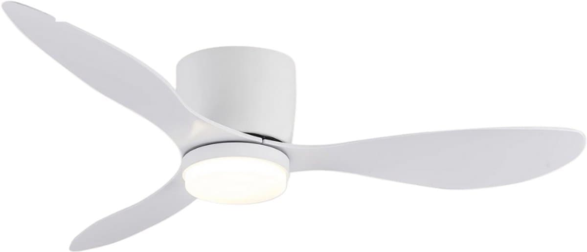 Livano Plafondventilator - Met Verlichting - Plafond Ventilator - Met Lamp - Plafonniere Met Ventilator - Met Licht - Wit - 106cm — afbeelding 1