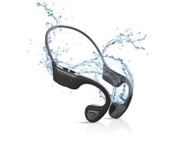 Tech Essentials Wave - Sport oordopjes - Bone Conduction Headphone - Open Ear Oortjes - Draadloze Bluetooth Koptelefoon - Zwemmen - Hardlopen - 32GB Geheugen - IPX7 Waterbestendig- Zwart
