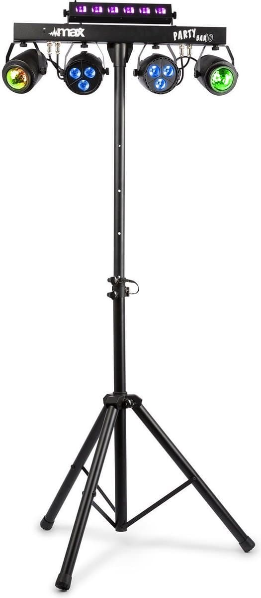 MAX PartyBar10 lichtset - 2x Jelly Moon, 2x PAR spot en Blacklight/Stroboscoop — afbeelding 1