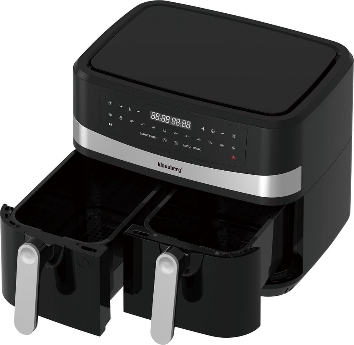 Klausberg 7573 - Dubbele Airfryer XXL - Heteluchtfriteuse - touchscreen - 9Liter - 1750W — afbeelding 1