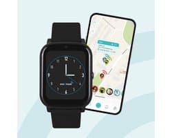 one2track Connect NEXT zwart | GPS horloge voor kinderen | Bekijk de locatie van je kind. Stel veilige zones in. En videobellen met de leukste smartwatch voor kinderen