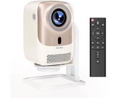 Beamer Draagbaar - 450 ANSI Lumen Helderheid - 1080p Full HD Resolutie - WiFi 6 Verbinding - Android Systeem - Voor Thuisbioscoop En Streaming