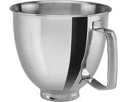 Mixkom Keukenmachine - Roestvrijstalen kom - Beslag Maken - Voedselveilig Materiaal - 4.5QT 5QT - Zilverkleurig
