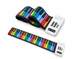 BP® Kinder Piano - Piano Kind - Speelgoed Piano - Keyboard voor Kinderen - Muziek Speelgoed - Speelgoed vanaf 6 Jaar - 8 Klanken - 6 Demo's - Oplaadbaar & Oprolbaar - Regenboog