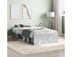 Bedframe, familiebed, tweepersoonsbed, slaapkamermeubel, bedframe, betongrijs, 90x200 cm