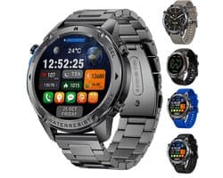 Royal Empire GPS Smartwatch - Smartwatch Heren - 1.43" AMOLED - Sport Horloge - Belfunctie - 5ATM Waterdicht - 170+ Sportmodi - Hartslag & SpO2 - Stappenteller - Inclusief 5 Bandjes - Geschikt voor alle Smartphones - Zwart