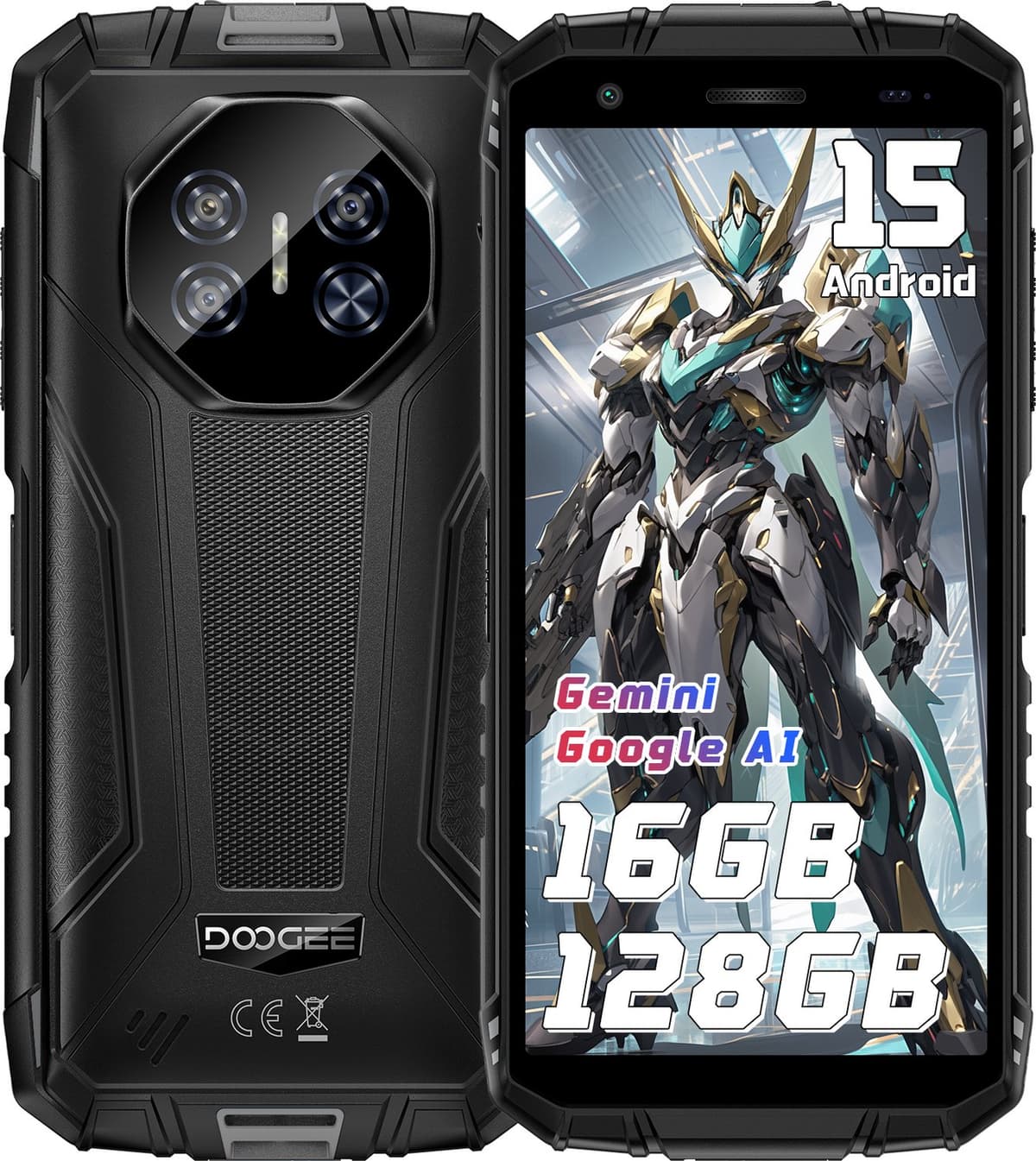 DOOGEE Fire 3 Pro 4G Outdoor Smartphone, 5,5 inch HD+ IPS scherm, 8350mAh accu, 24GB RAM(4+20GB)+128GB ROM, Android 16, IP68/IP69K, NFC, 18W laden — afbeelding 1