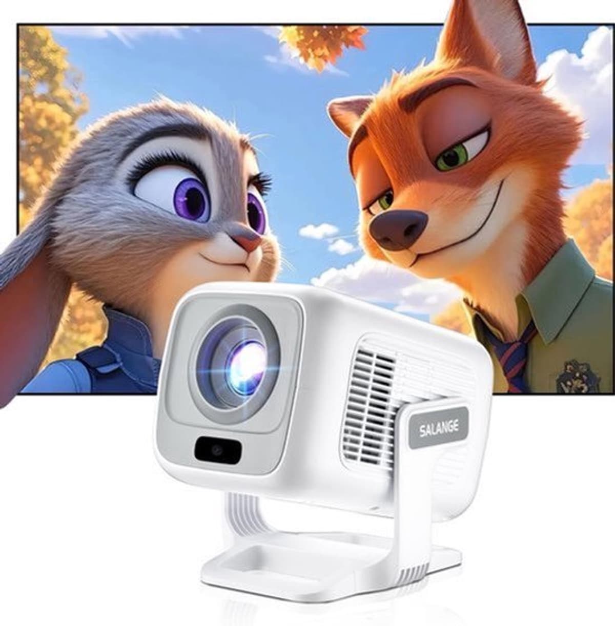 Beamer Draagbaar 300 ANSI Lumen Wi-Fi 6 - 1080P 4K Ondersteuning DLP - Wit - Thuisbioscoop Mini Projector — afbeelding 1