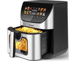 Heteluchtfriteuse – 8,5 Liter – 41,4 x 31 x 34,8 cm – Kunststof – Zwart – Kijkvenster – 12 Programma's