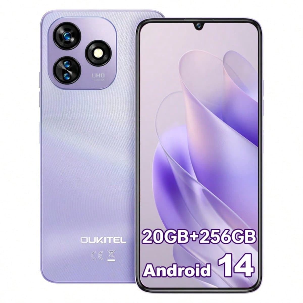 OUKITEL C51 Smartphone 20GB RAM-256GB ROM-6.8 inch HD-5150mAh batterij-Android14-4G — afbeelding 1