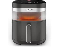 Airfryer met infrarood - Grote frituurpan - Gelijkmatig garen - Dubbele kookzone - 7 liter capaciteit - Grijs