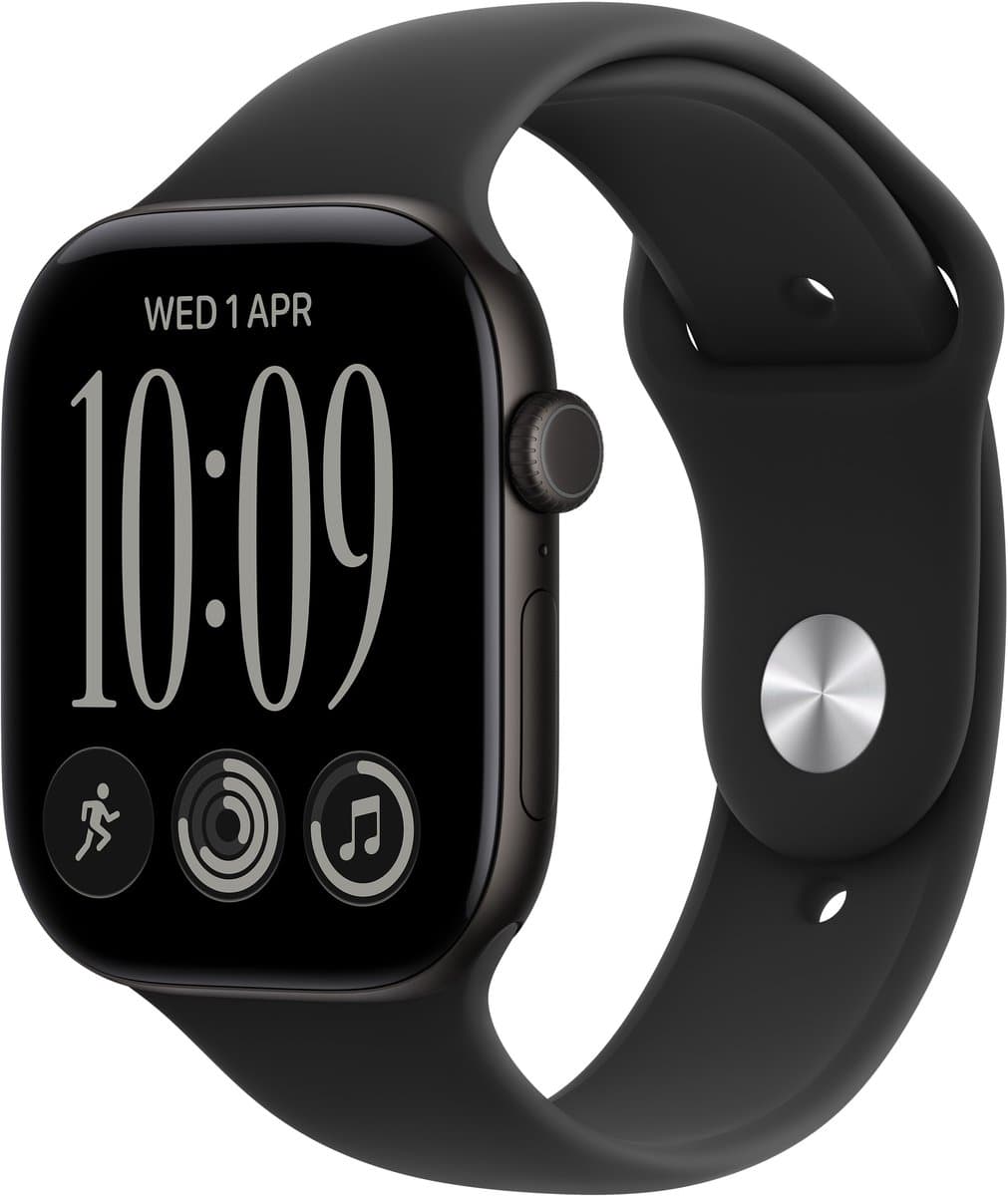 Apple Watch Series 12 GPs 46mm - Black Aluminium Case Sport Band S/m Smartwatch — afbeelding 1