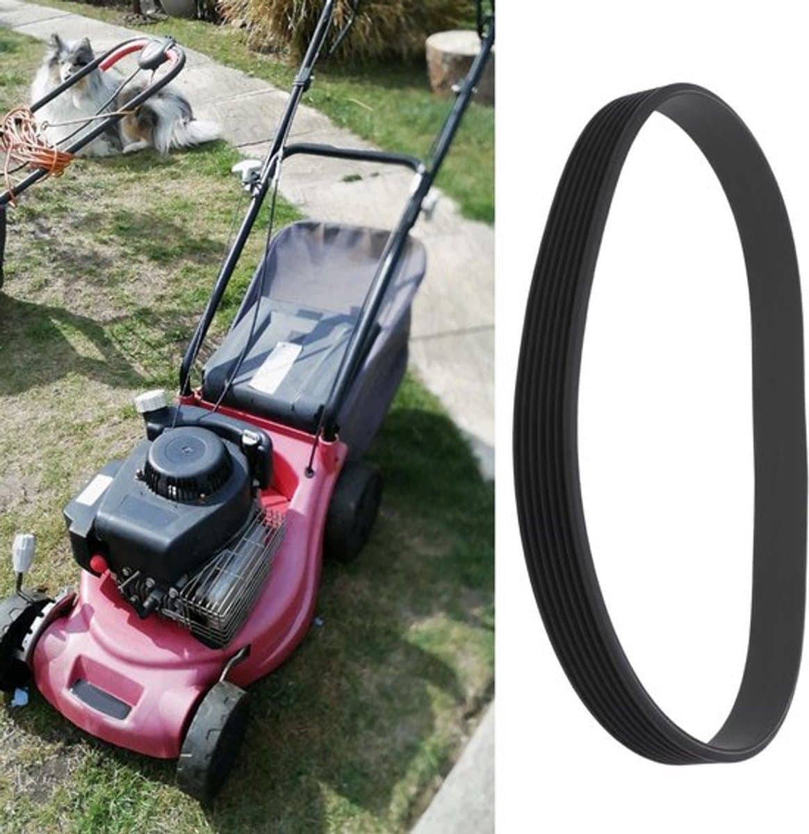 Aandrijfriem 475 mm - 7 Ribben - Rubber - Compatibel met Sovereign YT5120-01 - Soepele inschakeling - Duurzaam en flexibel - Grasmaaierriem — afbeelding 1