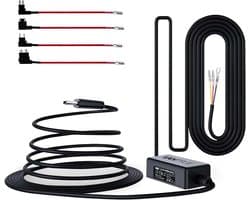 USB-C Hardwire Kit met 2 fasen en acc-kabel voor alle dashcams, 12V/24V naar 5V, zekeringhouder met laagspanningsbeveiliging, 24H. Parkeermodus, compatibel met andere USB-C-dashcams