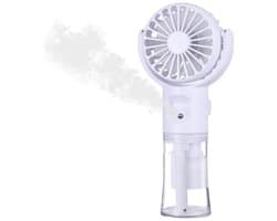 GELLDG Draagbare Ventilator met Verstuiver - USB Oplaadbare Tafelventilator 4 Snelheden - Transparant Waterreservoir - Geschikt voor Binnen, Buiten en Camping - Kunststof - 16x7x4cm