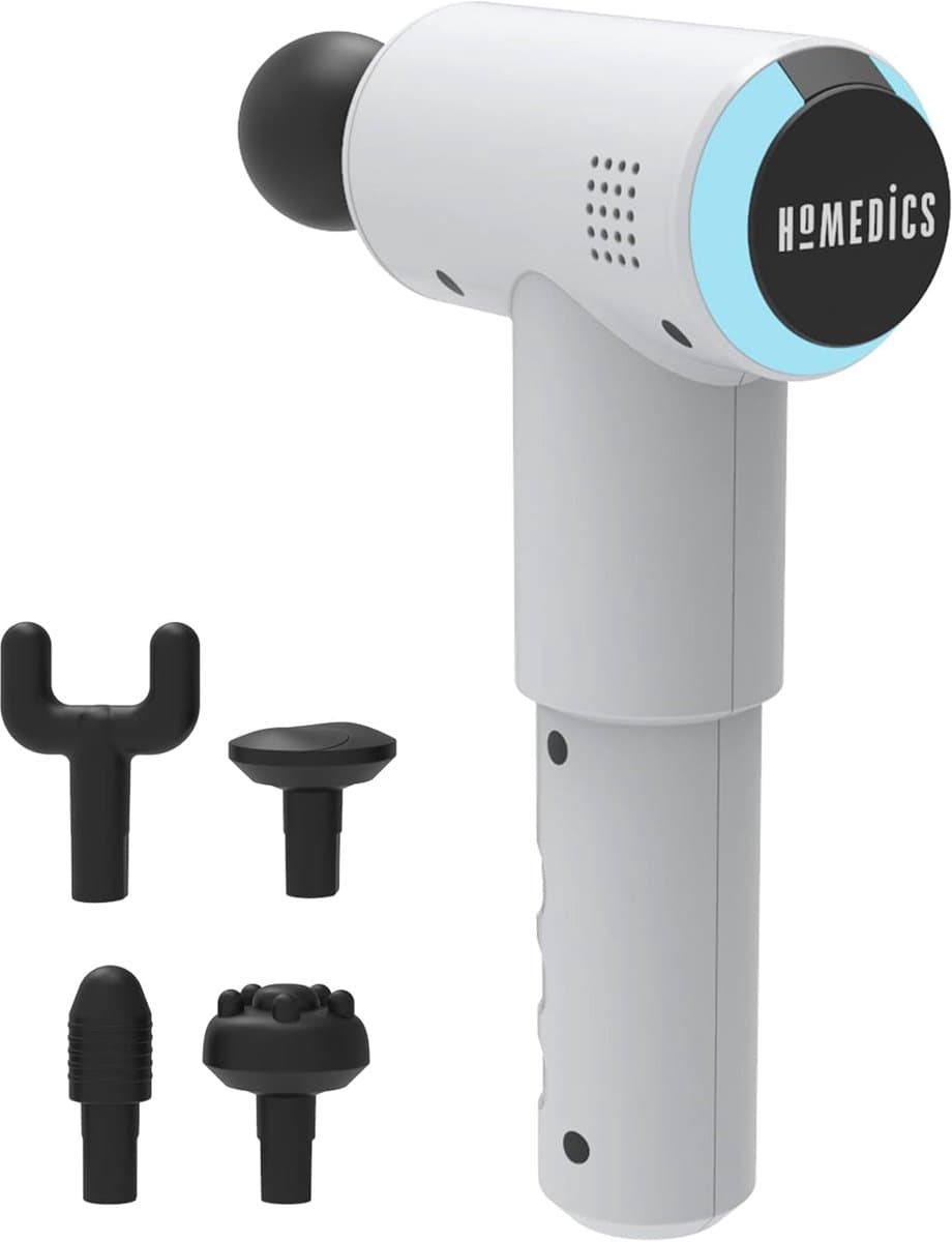 Thijox - Professioneel Fysio Massagepistool - Elektrisch Pulserende Diepweefsel Massagegun - Draadloos, Oplaadbaar, 5 Massagekoppen, Wit voor Spieront — afbeelding 1