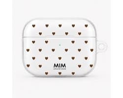MIM Amsterdam - Valentine Chocolate - Geschikt voor AirPods Pro 3 - AirPod hoesje - Sterren print - Transparant hoesje met print - Shockproof- Cover voor AirPods - Trendy AirPod case