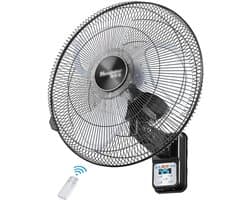 Wandventilator - Muurventilator - Ruimte Koelen - 25 Windsnelheden - 120 Graden Zwenkbereik - Rood