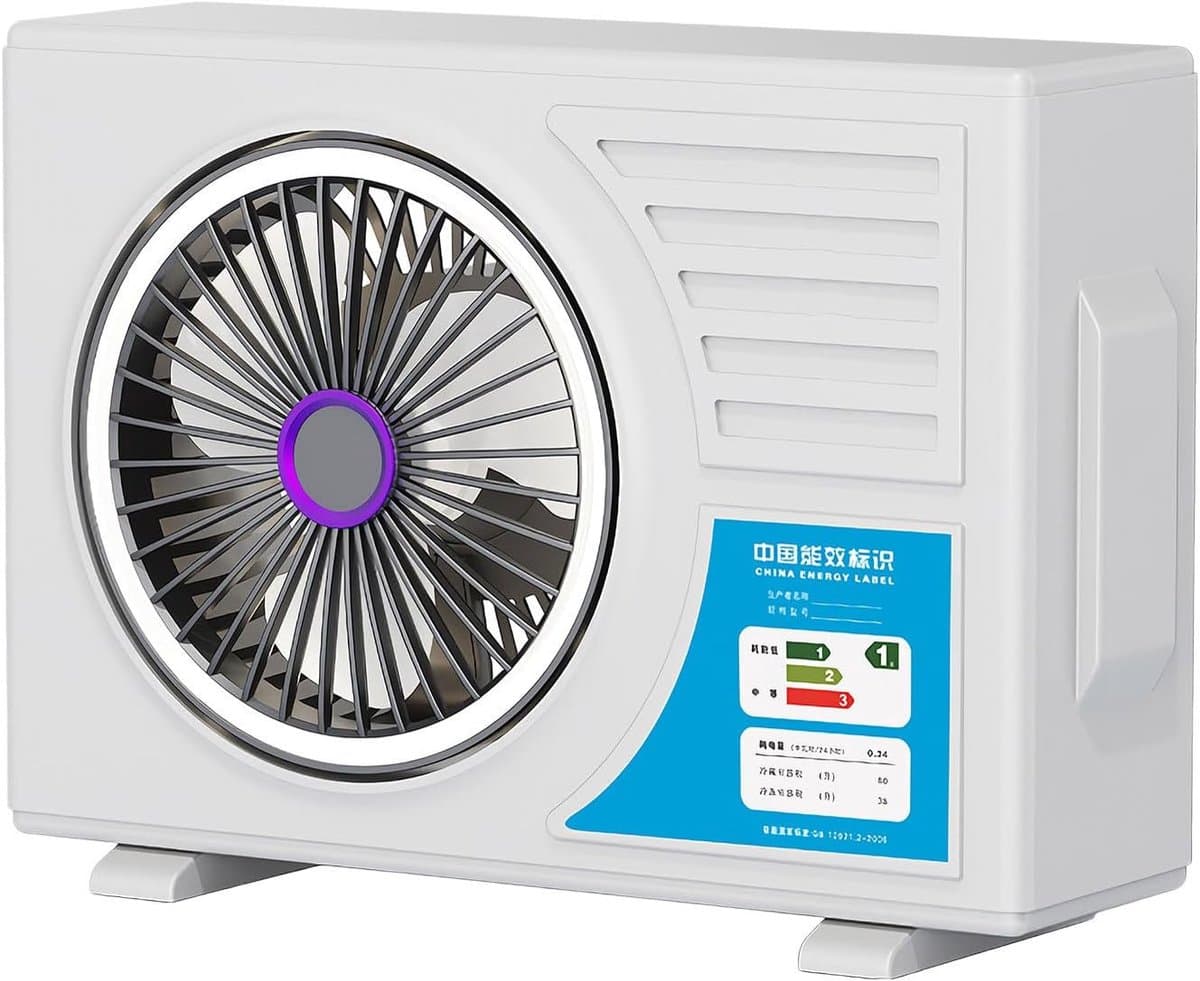 Draagbare Ventilator - Stille Tafelventilator - Persoonlijke Koeling - Oplaadbaar Ontwerp - 24.3cm Breed - Wit — afbeelding 1