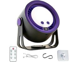 Bureauventilator met Licht - Tafelventilator Draagbare Ventilator - Comfort Verbeteren - 2-in-1 Apparaat - 16 cm Hoogte - Wit — afbeelding 1