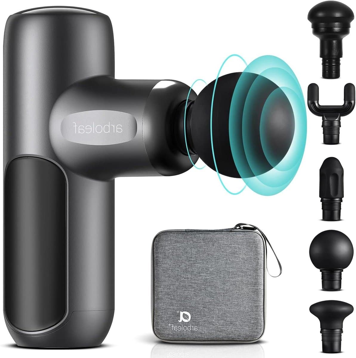 Mini Massage Gun - Spierherstel Apparaat - Spierontspanning Thuis - 5 Intensiteitsniveaus - 0.4 kg - Zwart — afbeelding 1