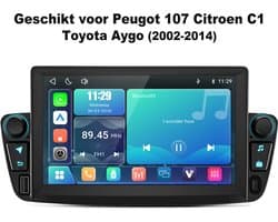 Cestovet 7"Screen Autoradio - Geschikt Voor Toyota Aygo/PEUGEOT 107/Citroen C1 2005-2014 - LINUX - Draadloos Apple Carplay & Android Auto