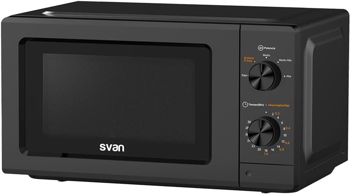 SnelShoppen - Magnetron 19 Liter, 700 W, Zwart, met Ontdooifunctie, 5 Kookprogramma's, Timer 30 Minuten, Makkelijk Schoon te Maken, Keukenaccessoire — afbeelding 1
