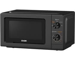 SnelShoppen - Magnetron 19 Liter, 700 W, Zwart, met Ontdooifunctie, 5 Kookprogramma's, Timer 30 Minuten, Makkelijk Schoon te Maken, Keukenaccessoire