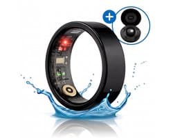 SyncGear Smart Ring - Slimme Ring voor Heren & Dames Met Oplaadcase – Menstruatiecyclus - Activity Tracker - SpO2 - Stappenteller - Hartslagmeter - Nederlandse App - Maat 12 (Europese Maat 68) - Kleur: Zwart