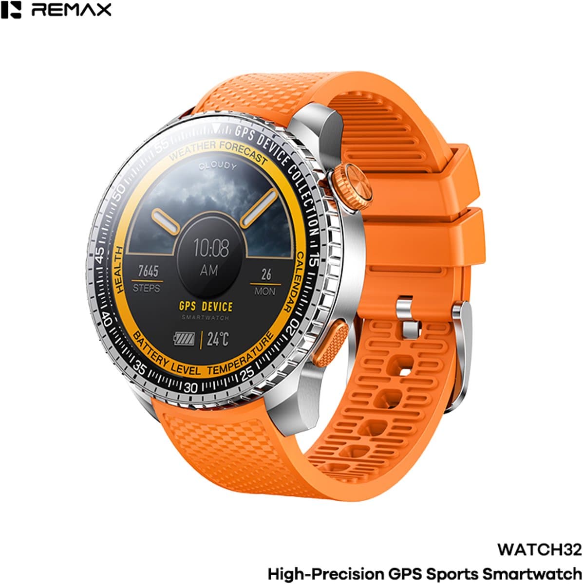 Remax WATCH32 - Smartwatch - GPS - Sport - Nauwkeurige positiebepaling - Oranje — afbeelding 1
