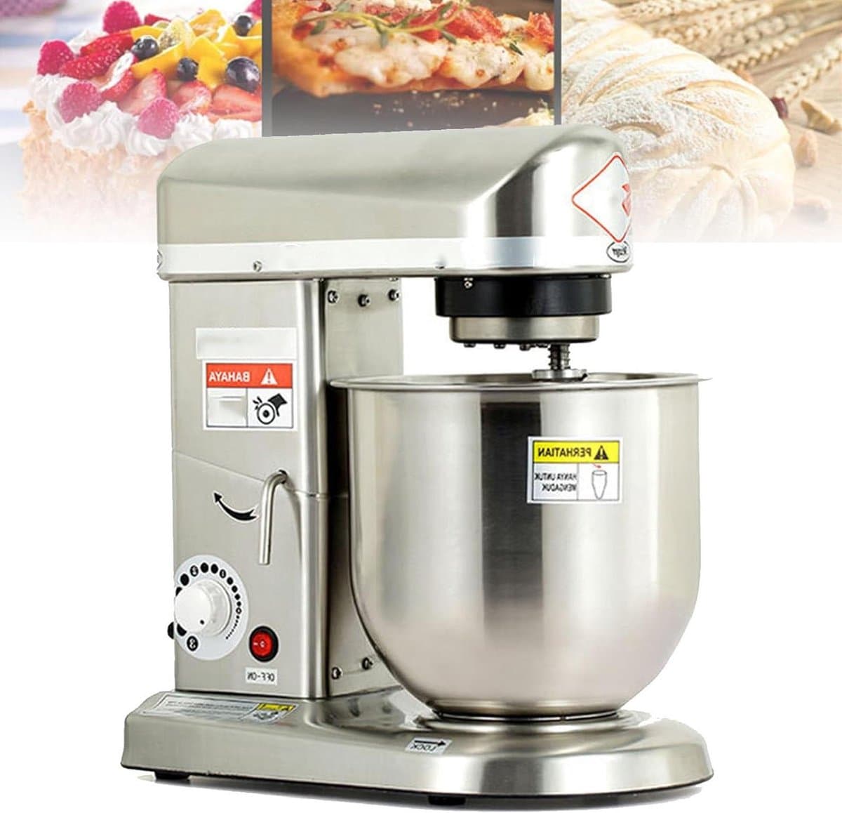 Keukenmixer Staande Mixer - Bakmachine Deegmixer - Bakken en Koken - Krachtige 500W Motor - 5 Liter Kom - Zilver — afbeelding 1