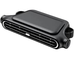 Autoventilator Dubbele Turbine - Draagbare Koeler - Verfrissende Rit - Verstelbare Luchtstroom - 19 cm - Zwart Wit