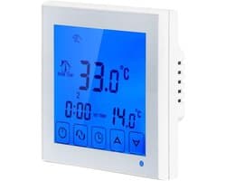 Elektrische Thermostaat - Temperatuurregelaar Vloerverwarming - Comfort Verhogend - App Bediening Mogelijk - 8.5 x 8.5 cm - Wit