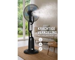 NordHaus Verneveling ventilator - Staande Ventilator -Afstandsbediening- Mistventilator - Stille Oscillatie met 3 Snelheden - Ø44,5 x 120 cm