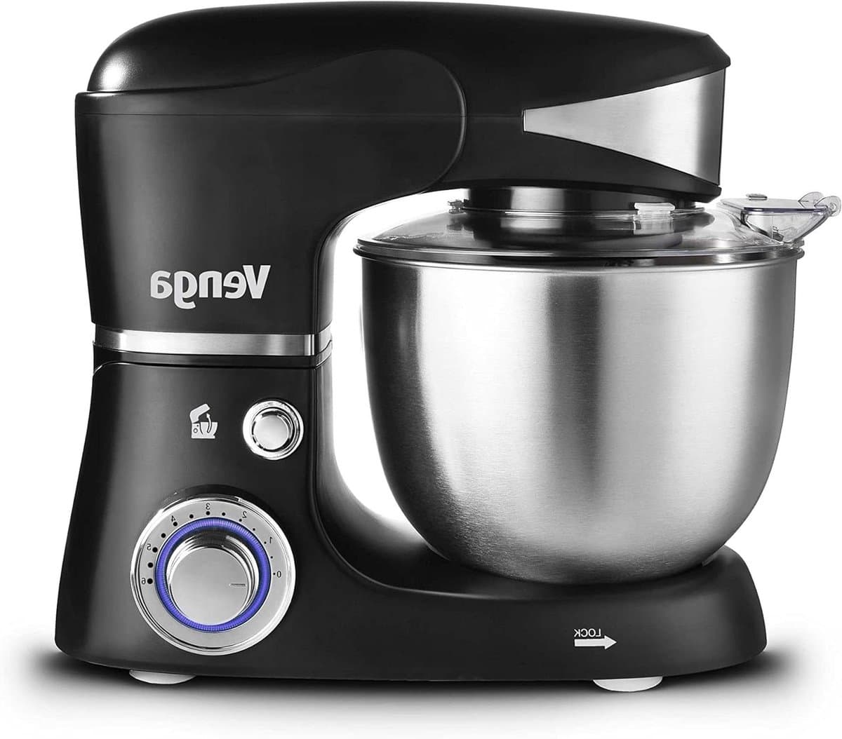 Standmixer Keukenmachine - Keukenapparaat Mixer - Deeg Kneden Bakken - Planetaire Beweging - 5 Liter Kom - Zwart — afbeelding 1